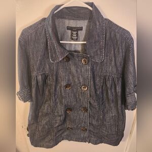 Apostrophe Blue Double-Breasted Jean Jacket Size 16/18W